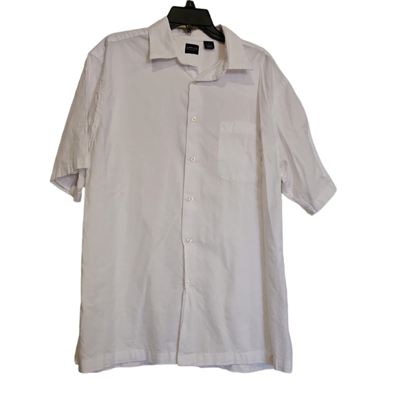 Arrow 100% Cotton White Button Up Textured Mens Shirt Size L - Picture 1 of 5